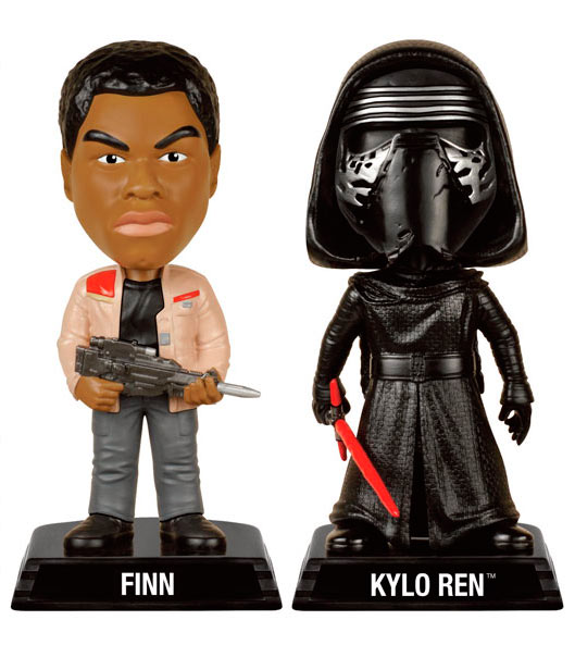 Pack 2 cabezones Finn & Kylo Ren 15 cm. Star Wars Episodio VII. Línea Wacky Wobblers. Funko