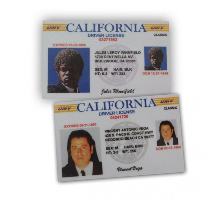 Pack 2 carnet conducir Pulp Fiction. Vincent y Jules