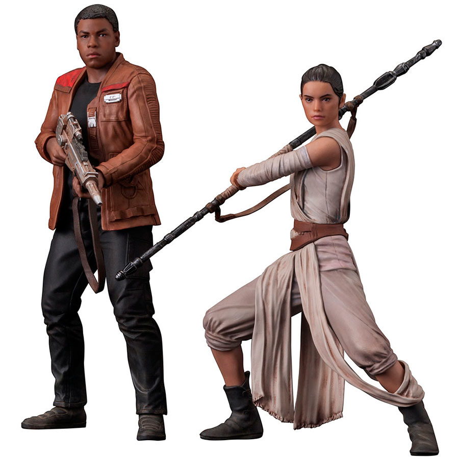Pack 2 estatuas Rey & Finn 15 y 18 cm. Star Wars Episodio VII. Línea ARTFX+. Kotobukiya