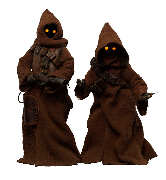 Pack 2 figuras Jawa 23 cm. Star Wars. Escala 1:6. Con Luz. Sideshow Collectibles