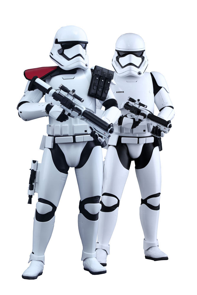Pack 2 figuras Stormtrooper y Oficial 30 cm. Star Wars Episodio VII. Línea Movie Masterpiece. Escala 1:6. Hot Toys