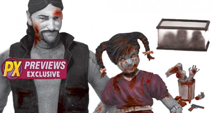 Pack 2 figuras The Walking Dead. Gobernador & Penny 15 cm. Edición Previews Exclusive. McFarlane