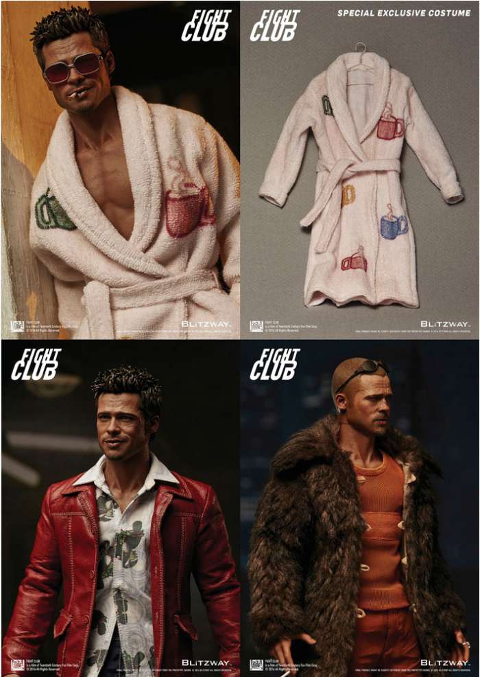 Pack 2 figuras Tyler Durden (Brad Pitt) 30 cm. El Club de la lucha. Pack especial. Escala 1:6. Blitzway