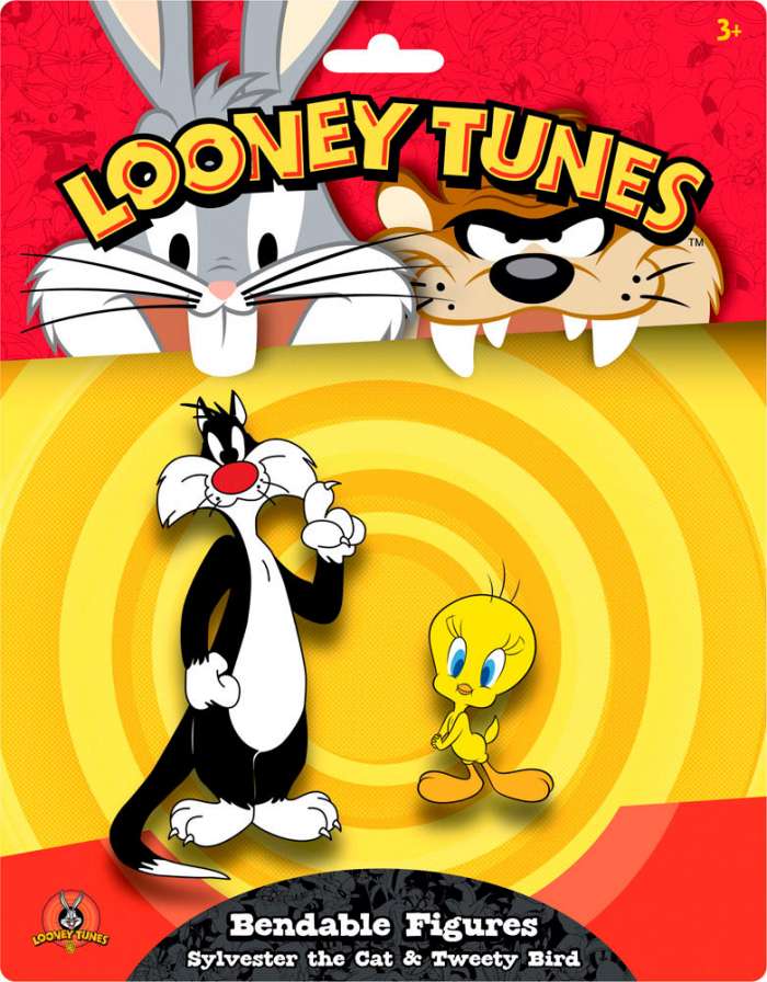 Pack 2 figuras gato Silvestre & Piolín de 15 y 6 cm. Looney Tunes. NJ Croce