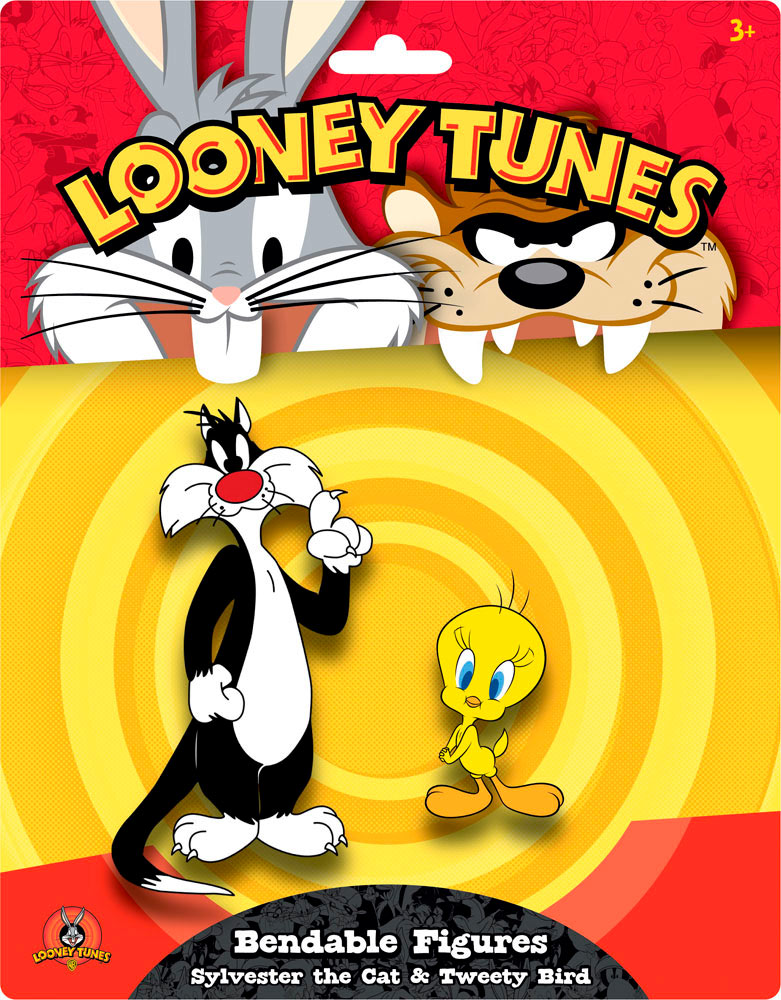 Pack 2 figuras gato Silvestre & Piolín de 15 y 6 cm. Looney Tunes. NJ Croce
