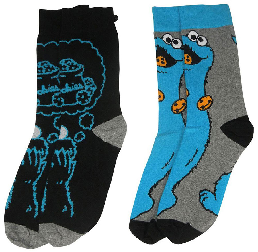 Pack 2 pares de calcetines chico Cookie Monster. Barrio Sésamo
