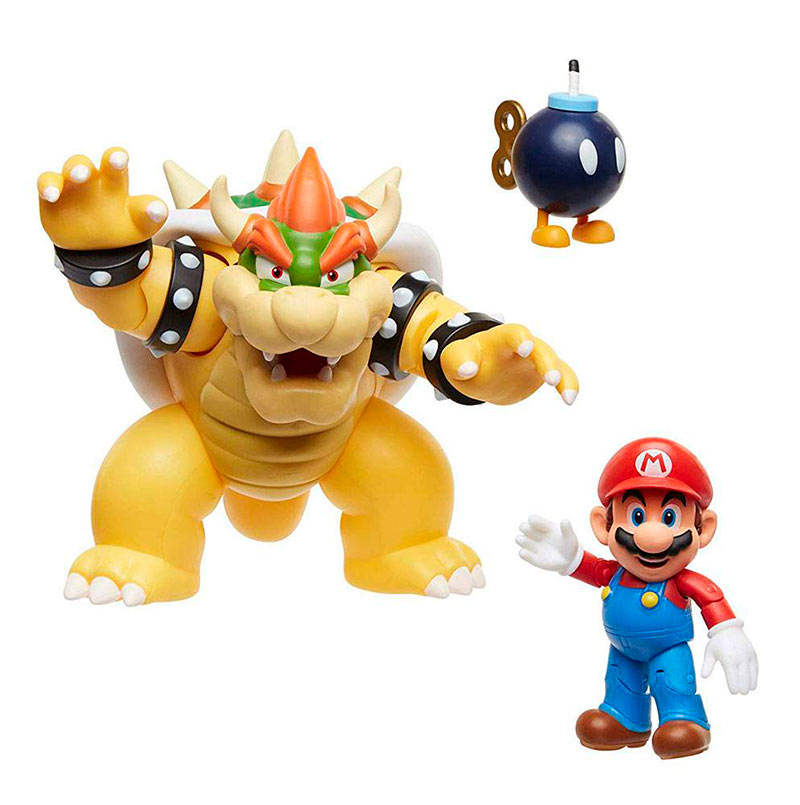 Pack 3 figuras Mario vs. Bowser Lava Battle 6-15 cm. Nintendo. Jakks Pacific