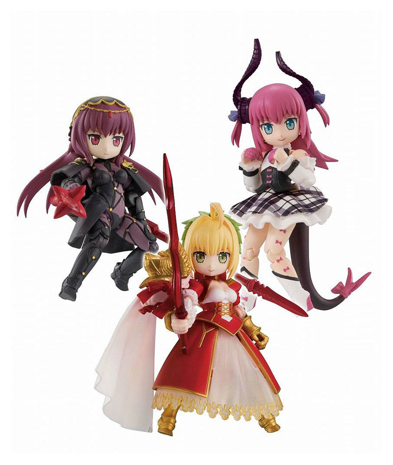Pack 3 figuras Nero & Elizabeth & Scasaha 8 cm. Fate/Grand Order. Desktop Army. Megahouse