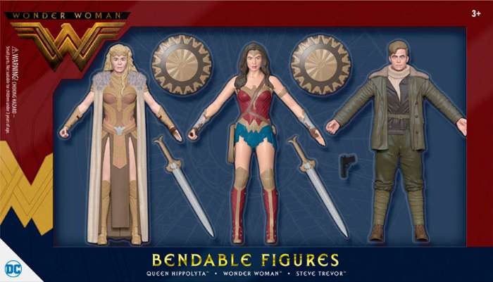 Pack 3 figuras maleables Wonder Woman 14 cm. DC Cómics. NJ Croce