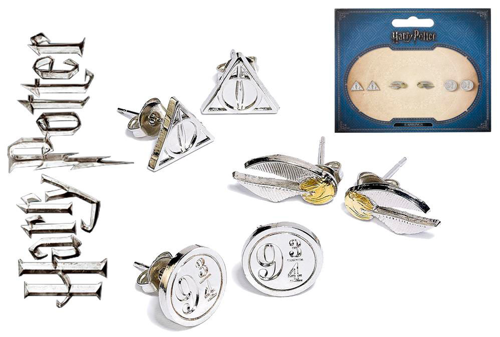 Pack 3 pares pendientes Harry Potter