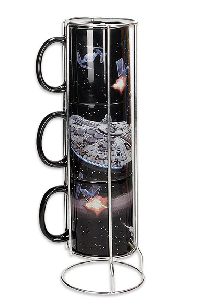 Pack 3 tazas Millennium Falcon. Star Wars apilables