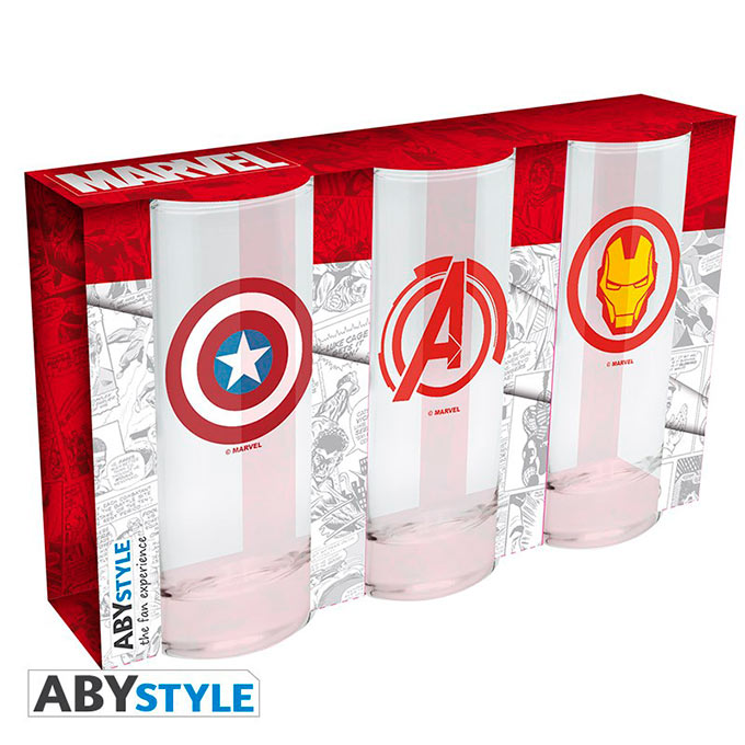 Pack 3 vasos Los Vengadores. Capitán América