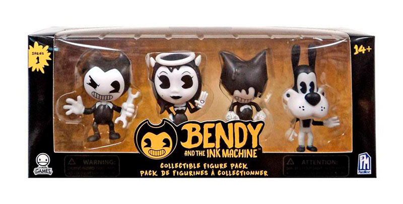 Pack 4 figuras 7 cm. Bendy and the Ink Machine. Serie 1. Phat Mojo