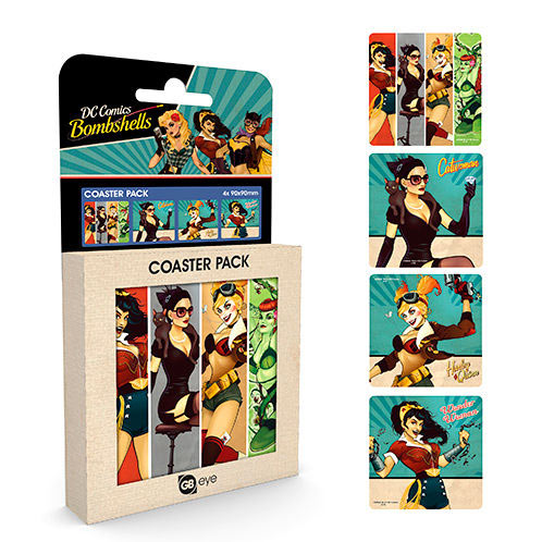 Pack 4 posavasos Bombshells. DC. Comics