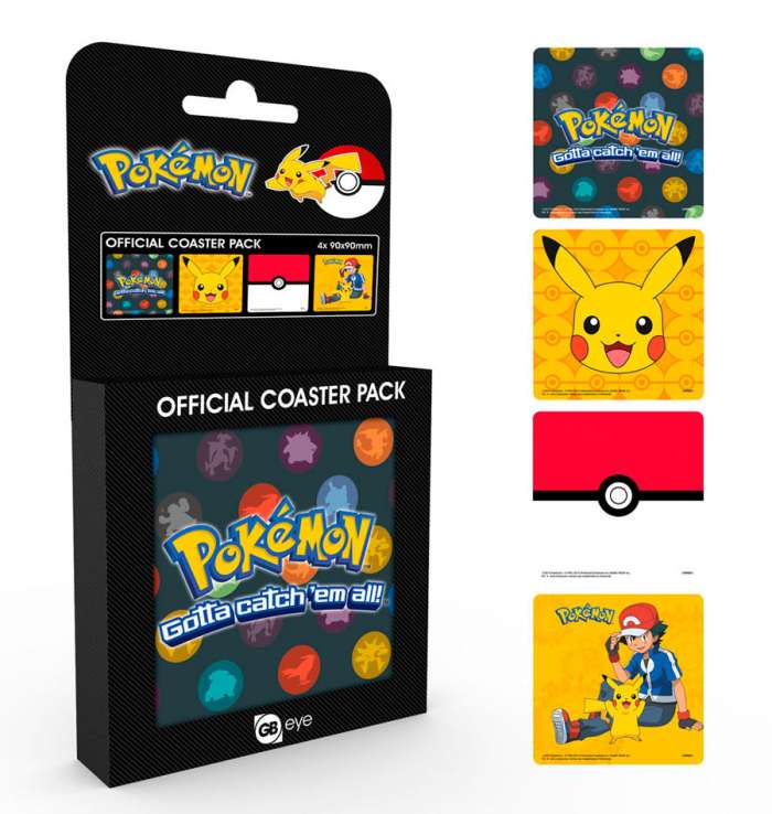 Pack 4 posavasos Pokémon Go 9 x 9 cm