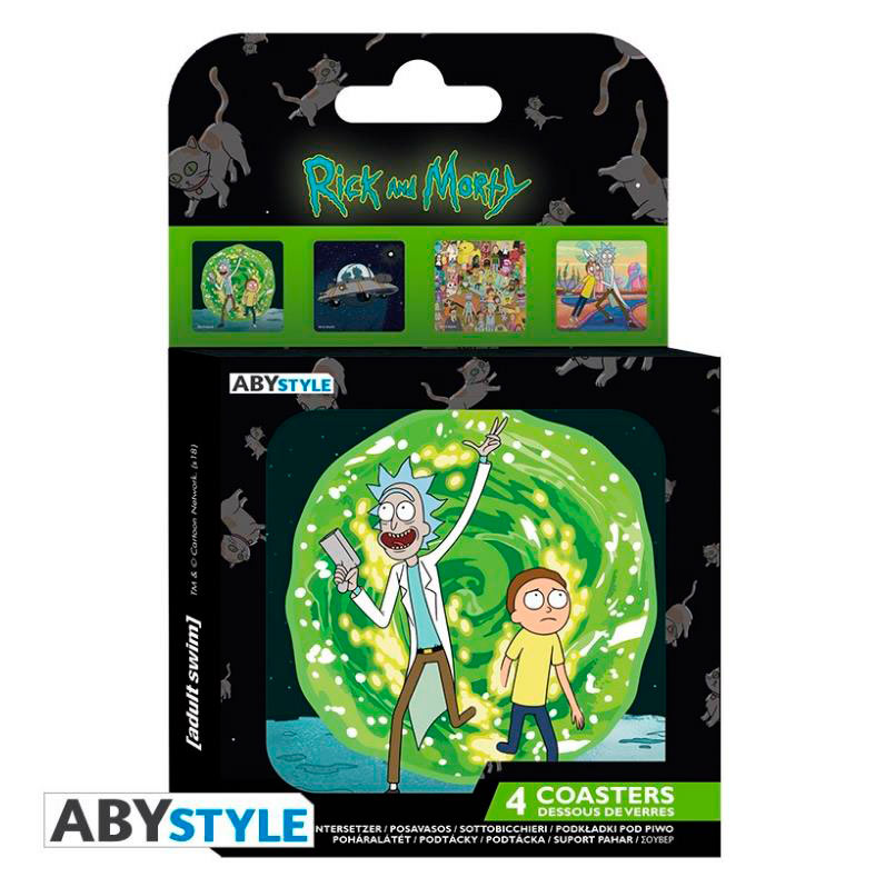 Pack 4 posavasos Rick and Morty