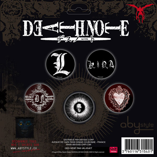 Pack 5 chapas Death Note