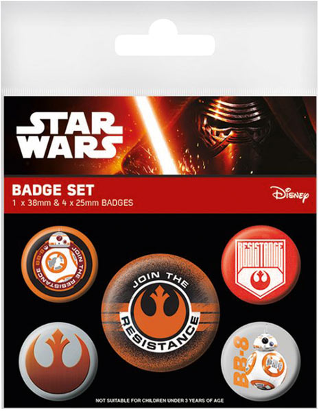 Pack De 5 Chapas Oficiales De Star Wars - Varios Diseños, Talla única, Multicolor