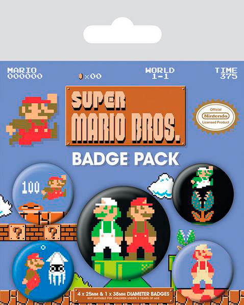 Pack 5 chapas Super Mario Bros
