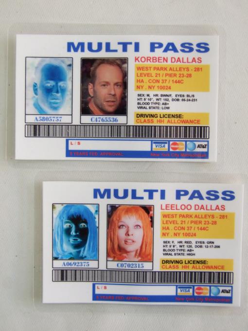Pack Carnet de conducir El Quinto Elemento. Korben Dallas y Leeloo Dallas