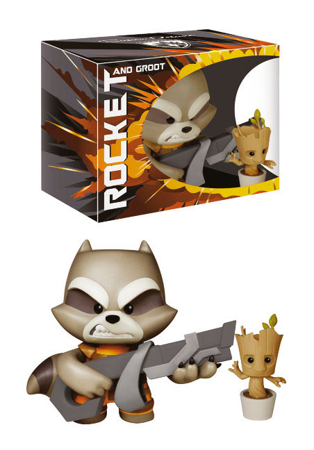 Pack Rocket Raccoon & Baby Groot 18 cm. Guardianes de la Galaxia. Edición Deluxe. Línea Vinyl Idolz. Funko