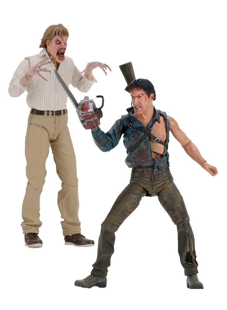 Pack de 2 figuras Ash y Evil Ed 18 cm. Terroríficamente muertos. 30ª aniversario. NECA