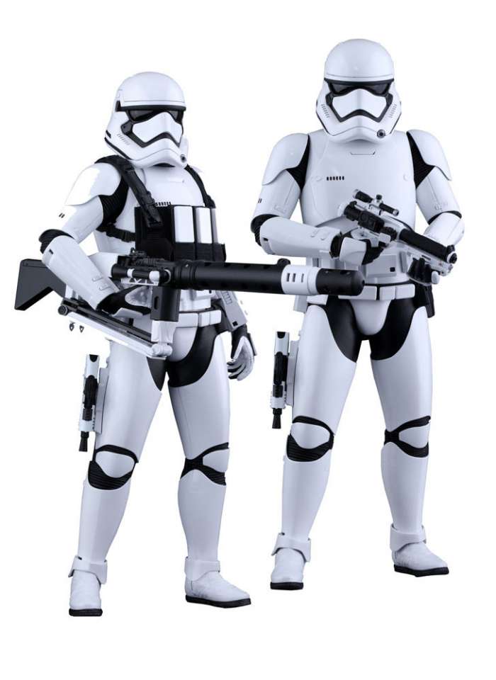 Pack dos figuras soldados Stormtrooper 30 cm. Star Wars Episodio VII. Línea Movie Masterpiece. Escala 1:6. Hot Toys