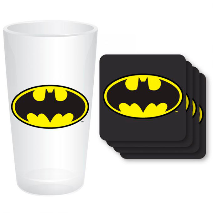 Pack vaso y posavasos Batman. DC Comics