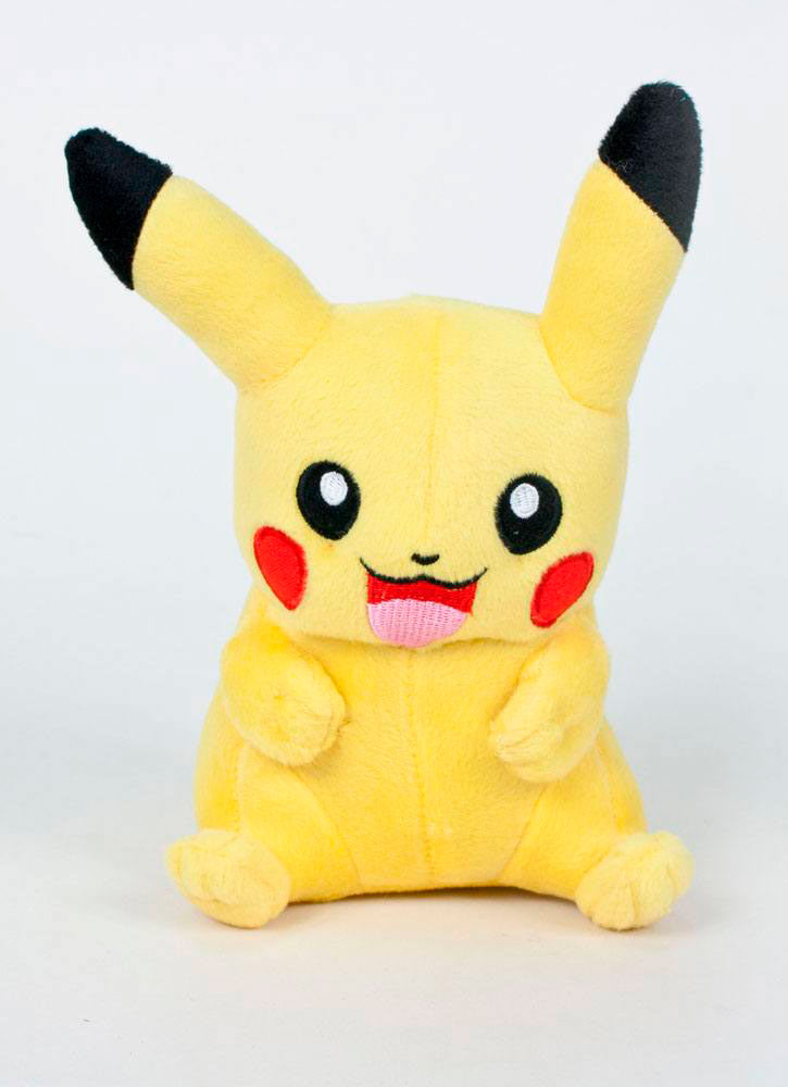 Peluche Pokémon Pikachu 20 cm sonrisa y sentado