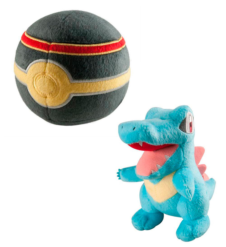 Peluche Totodile con Luxury Poke Ball 15 cm. Pokémon. Tomy