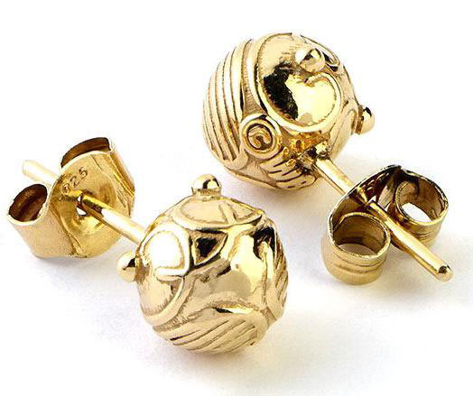Pendientes Harry Potter en plata Snitch Dorado. The Carat Shop