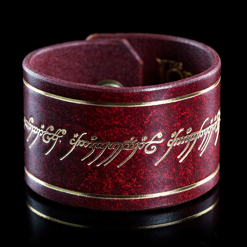 Pulsera de cuero The One Ring Inscription. El Señor de los Anillos. Weta Collectibles