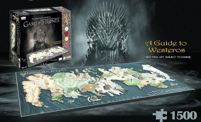 Puzzle 4D Juego de Tronos. Mapa de Poniente. 1.500 piezas. Multicapas