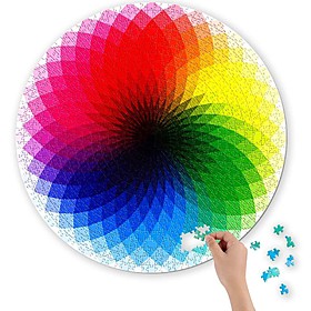Puzzle circular del arcoíris en degradado