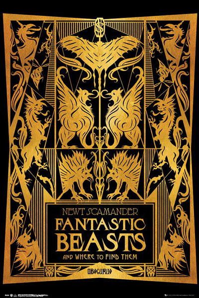 Póster Animales Fantásticos y dónde encontrarlos: Los crímenes de Grindelwald dorado