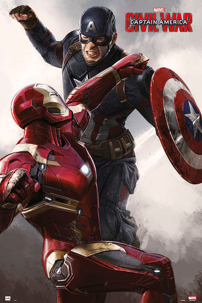 Póster Capitán América vs Iron Man. Capitán América: Civil War