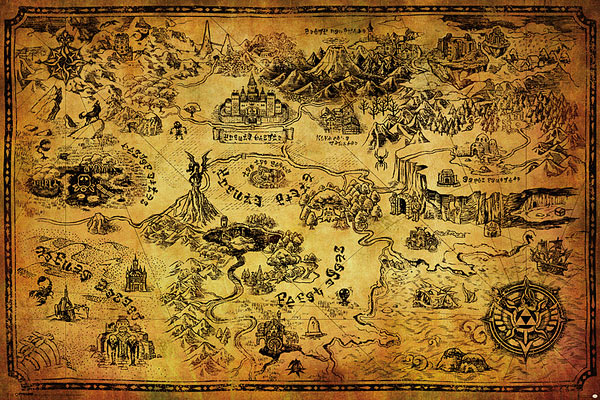 Póster Mapa Hyrule. Legend of Zelda