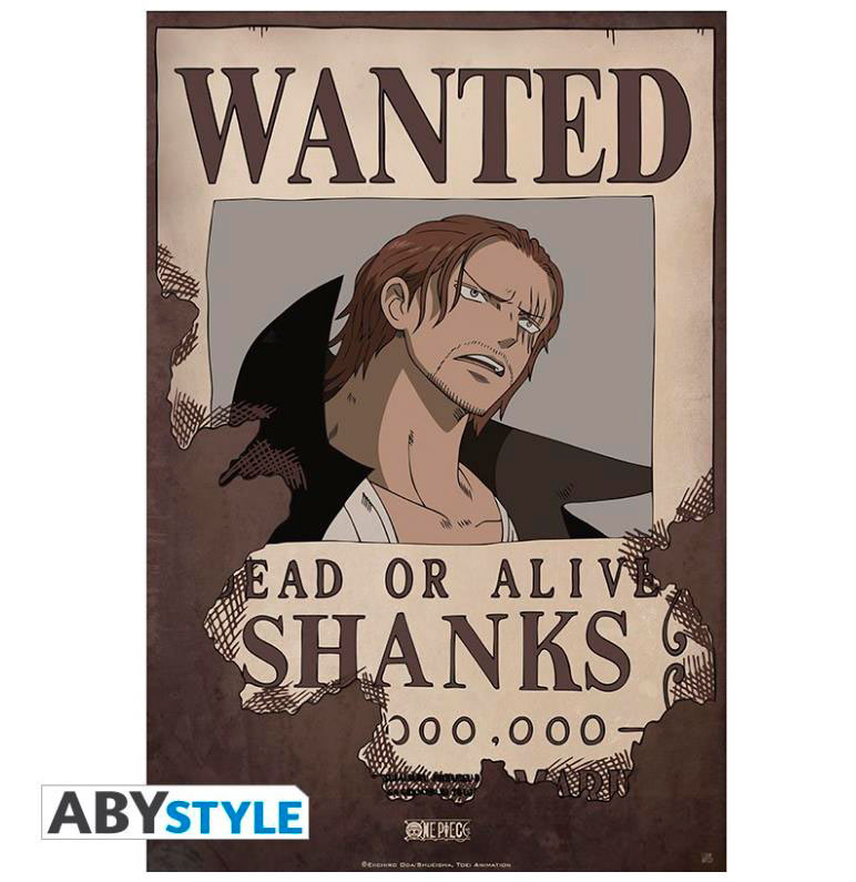 Póster One Piece. Shanks. Se Busca. 52 x 35 cm