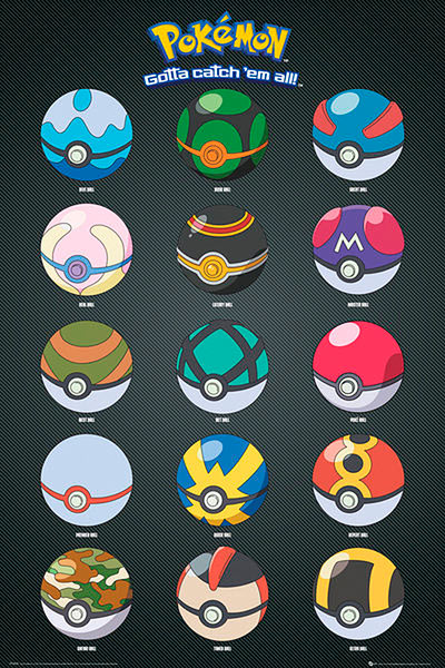 Póster Pokeballs. Pokémon