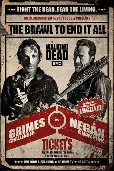 Póster Rick Grimes vs Negan. The Walking Dead