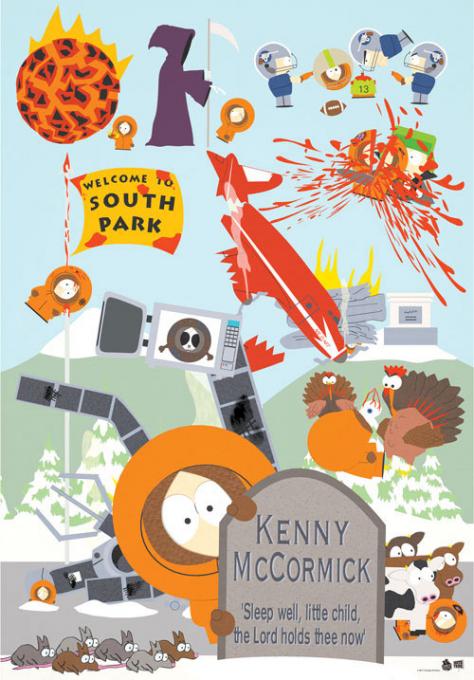 Póster South Park. Kenny a muerto