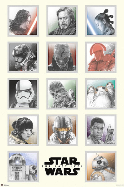 Póster Star Wars: The Las Jedi. Personajes