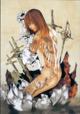 Póster de tela Death Note. Mello tatuaje