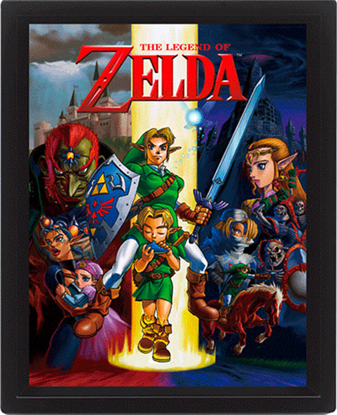 Póster efecto 3D enmarcado The Legend of Zelda