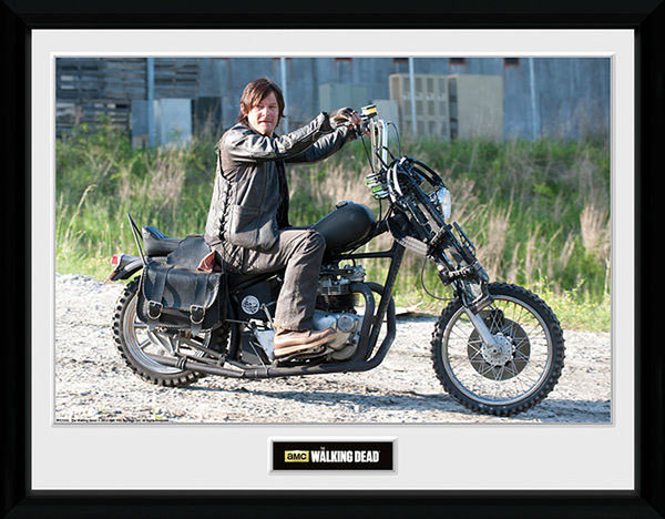 Póster enmarcado Daryl en Moto. The Walking Dead