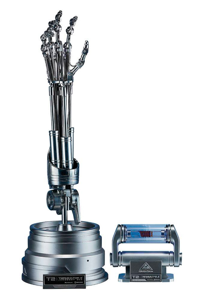 Réplica The Real T-800 Endoskeleton Arm & Brain Chip. Terminator 2. Con luz