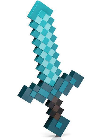 Réplica espada diamante 65 cm. Deluxe. Minecraft