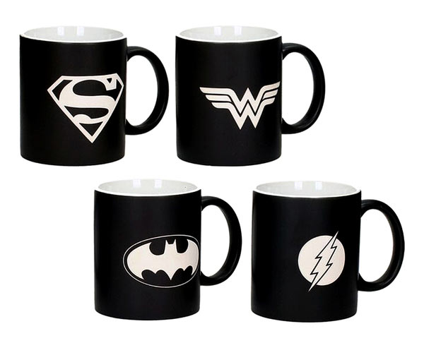 Set 4 tazas La Liga de la Justicia. DC. Comics
