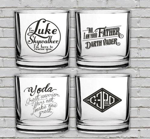Set 4 vasos Frases Famosas. Star Wars