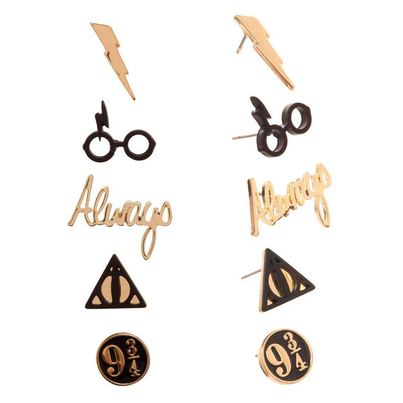 Set 5 pares de pendientes Harry Potter